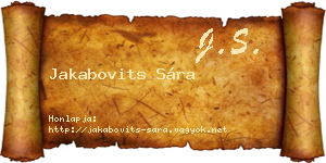 Jakabovits Sára névjegykártya