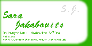 sara jakabovits business card